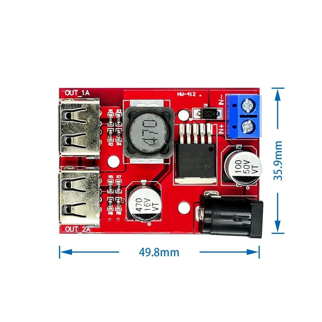 12v Usb Module Dual USB Output 9V/12V/24V/36V 5V DC-DC Power Supply Module - Nerdshed