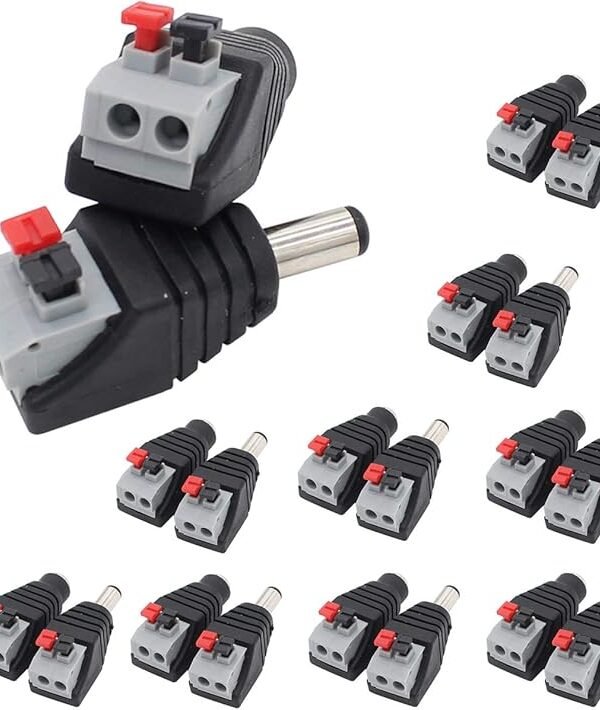 5.5x2.1mm Solder-free Press-type DC Power Socket (Male-Female)